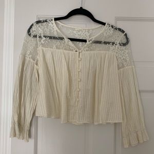 Free people long sleeve Lacey button up blouse
